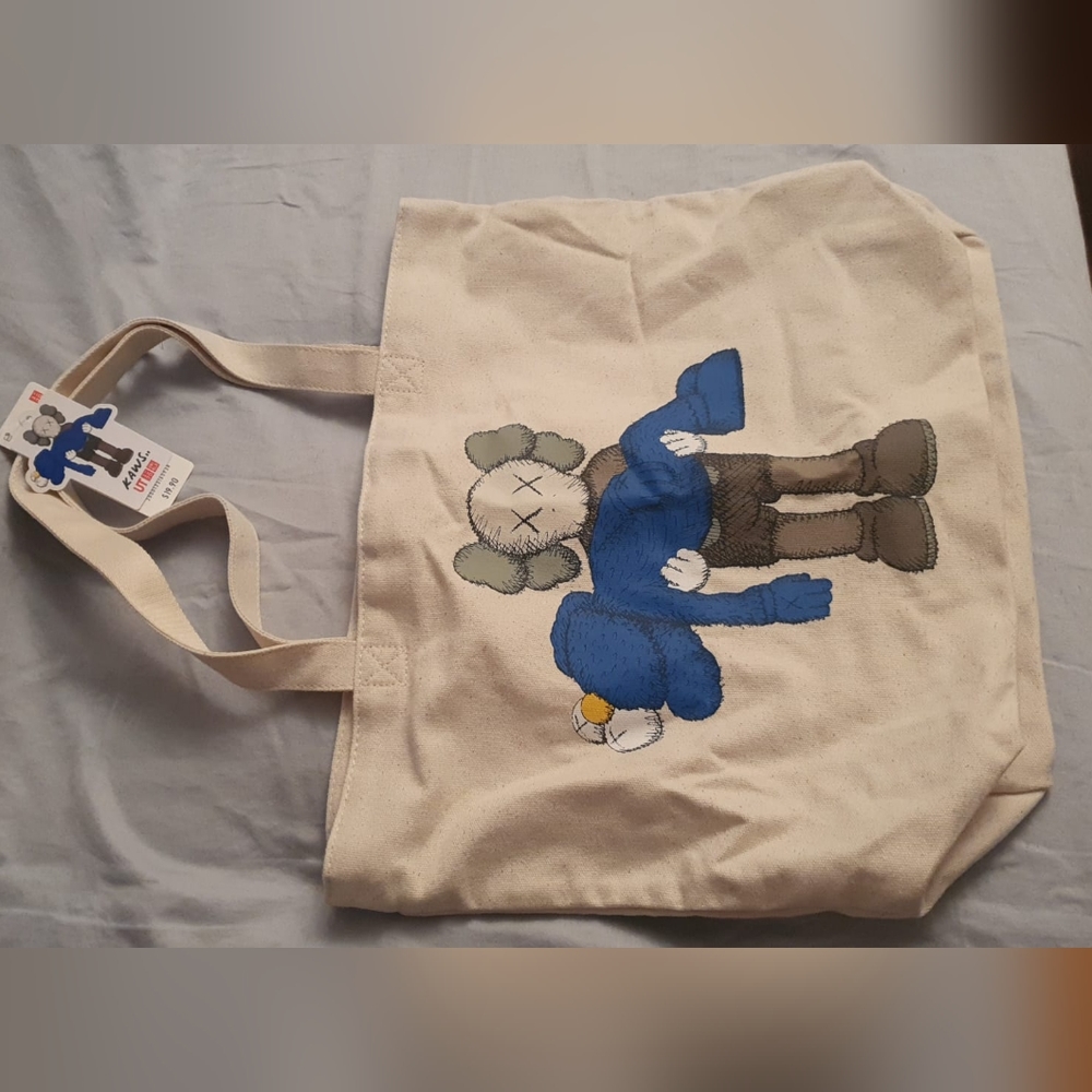KAWS x Uniqlo Gone Tote Bag Color: Natural NWT